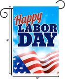Happy Labor Day Garden Flag, Double Sided American Stars Stripes Yard Flag