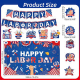 Patriotic Labor Day Party Decorations, USA Banner, Swirls, Honeycomb Centerpieces