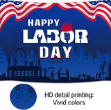 Happy Labor Day Backdrop, American Flag Construction Scene Photography Background