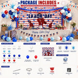 Labor Day Balloon Arch Kit, Red White Blue Patriotic Party Decor, Photo Booth Backdrop