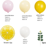 Lemon Balloon Arch Kit | Yellow Pink White Garland, Eucalyptus, Tutti Frutti Birthday Decor