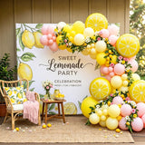 Lemon Balloon Arch Kit | Pink Yellow Garland for Lemonade Party Decor