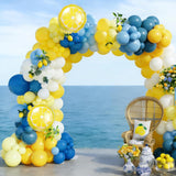 Lemon Balloon Arch Kit | Blue Yellow White Garland for Parties