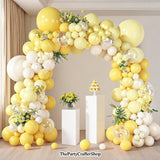 Yellow Balloon Arch Kit | Pearl White Sand Pastel Garland for Parties