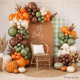 Fall Balloon Arch Kit, Autumn Harvest Sage Green Brown Garland, Thanksgiving Baby Shower Decor