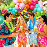 Tropical Balloon Arch Kit | Hawaiian Luau Party Decorations, Confetti Balloons