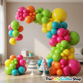 Tropical Balloon Arch Kit | Hot Pink, Orange, Teal, Green, Yellow Party Decor