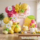 Pink Yellow Lemon Balloon Arch Kit | Lemonade Party Flower Balloons Bridal Shower Summer Birthday