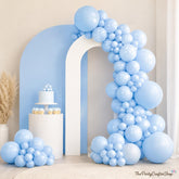 Pastel Sky Blue Balloon Arch Kit | 120pc Party Decor Set