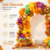190PCS Fall Balloon Arch Kit, Burnt Orange Yellow Balloon Garland, Thanksgiving Harvest Birthday Autumn Party Decorations
