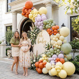 Sage Green Orange Balloon Arch Kit | Lavender Ivory Balloons for Baby Shower, Birthday, Wedding