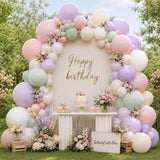 Dusty Green Purple Balloon Arch Kit | Double Stuffed Pastel Baby Shower Garland