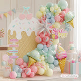 Ice Cream Balloon Arch Kit | Pastel Pink Green Candyland Birthday Party Garland