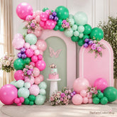 Pink Green Purple Balloon Arch Garland Kit | Baby Shower Safari Tropical Party Decorations