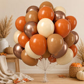 50PCS Burnt Orange Brown Fall Balloons, Nude Tan Champagne Balloon Set, Boho Thanksgiving Baby Shower Wedding Birthday Decor