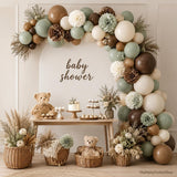 Sage Green Brown Balloon Arch Kit, Neutral Nude White Sand Balloon Garland, Woodland Baby Shower Wedding Gender Reveal Fall Party Decor