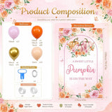 Little Pumpkin Baby Shower Decor, Pink Orange Gold Balloon Arch Kit, Fall Girl Gender Reveal Autumn Party Backdrop