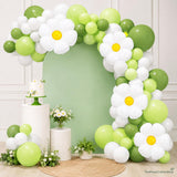 Daisy Balloon Arch Kit | Green White Flower Garland for Parties