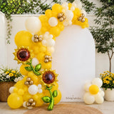 Sunflower Balloon Arch Kit | Yellow Gold Garland, Foil Sunflowers for Parties