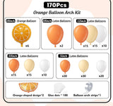 170PCS Orange Balloon Garland Arch Kit, Pastel Orange Balloons, Little Cutie Baby Shower Tangerine Birthday Gender Reveal Party Decor