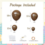 98PCS Dark Brown Balloon Garland Arch Kit, Chocolate Brown Latex Balloons, Fall Wedding Baby Shower Birthday Thanksgiving Rustic Decor