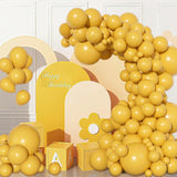 129PCS Mustard Yellow Fall Balloons, Balloon Arch Garland Kit, Thanksgiving Sunflower Bridal Shower Autumn Birthday Party Decor