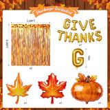 90PCS Give Thanks Foil Balloon Arch Kit, Burnt Orange Brown Blush Gold Confetti Balloons, Pumpkin Maple Leaf Thanksgiving Party Decor