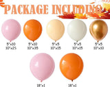 137PCS Fall Balloon Arch Kit, Orange Sand White Pink Balloon Garland, Little Pumpkin Baby Shower Thanksgiving Harvest Party Decor