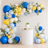 Royal Blue Yellow Lemon Balloon Arch Kit | Amalfi Coast Summer Party Decor