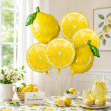 Lemon Foil Balloons with Leaves | Summer Party Decor, Bridal Shower, Baby Shower, Wedding