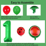 Watermelon Number 1 Balloon Set | Fruit, Red, Green Latex Party Decor
