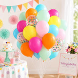 Rainbow Confetti Balloons | 12 Inch Multicolor Party Decor Set