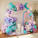 Mermaid Balloon Arch Kit | Purple Pink Blue Garland with Tails (Baby Shower, Birthday)
