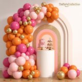 Pink Orange Balloon Arch Kit | Hot Pink Gold Balloons for Birthday Wedding Decor