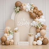 Neutral Balloon Garland Arch Kit, Brown Tan White, Baby Shower Birthday Party Decorations