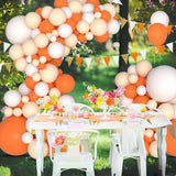 Orange White Apricot Nude Balloon Arch Garland Kit, Baby Shower Birthday Wedding Graduation Party Decorations