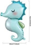 140pc Under the Sea Balloon Arch Kit | Blue Ocean Garland with Seahorse and Starfish Balloons for Summer Beach Party Decor
