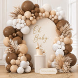 Neutral Balloon Garland Arch Kit, Teddy Bear Baby Shower Party Decor