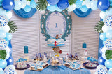 Blue Ocean Balloon Arch Kit | Hawaiian Palm Leaf Garland for Parties