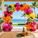 Tropical Aloha Balloon Arch Kit | Flamingo, Palm Tree, Summer Party Decor