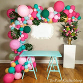 140pc Tropical Balloon Arch Kit | Hawaiian Flamingo Luau Birthday Beach Summer Party Decorations