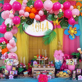 140pc Tropical Balloon Arch Kit | Hawaiian Flamingo Luau Birthday Beach Summer Party Decorations