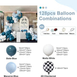 Race Car Balloon Arch Kit | Slate Blue Matte Balloons, Racing Foil Accents (Party Decor)