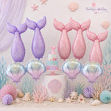 Mermaid Tail Seashell Balloons | Under the Sea Birthday Party Decor