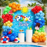 Pool Party Balloon Arch Kit | Beach Ball, Luau, Tropical Birthday Decorations