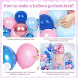 Gender Reveal Balloon Arch Kit | Pink Blue Metallic Garland for Baby Shower Party Decor