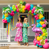 Tropical Balloon Arch Kit | Hot Pink, Lime Green, Yellow Balloons with Flamingo Foils