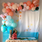 Hawaiian Balloon Set | Tropical Luau Party Decor, Orange, Teal, Rose Gold Confetti Balloons