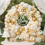 White Sand Gold Balloon Arch Kit, Boho Neutral Party Decor (180PCS)