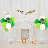 Metallic Green White Confetti Balloons, 12 Inch Emerald Lime Party Set